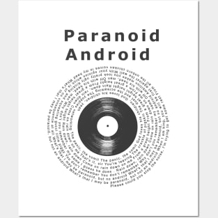Paranoid Android / Song Lyrics Vinyl Style Posters and Art